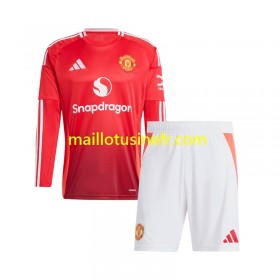 Maillot de Foot Manchester United Domicile 2024-25 Manches Longues - Enfant